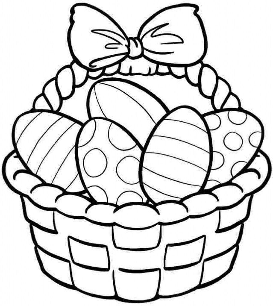 Easter Egg Basket Drawing At Paintingvalley | Explore Collection - Free Printable Coloring Pages Easter Basket