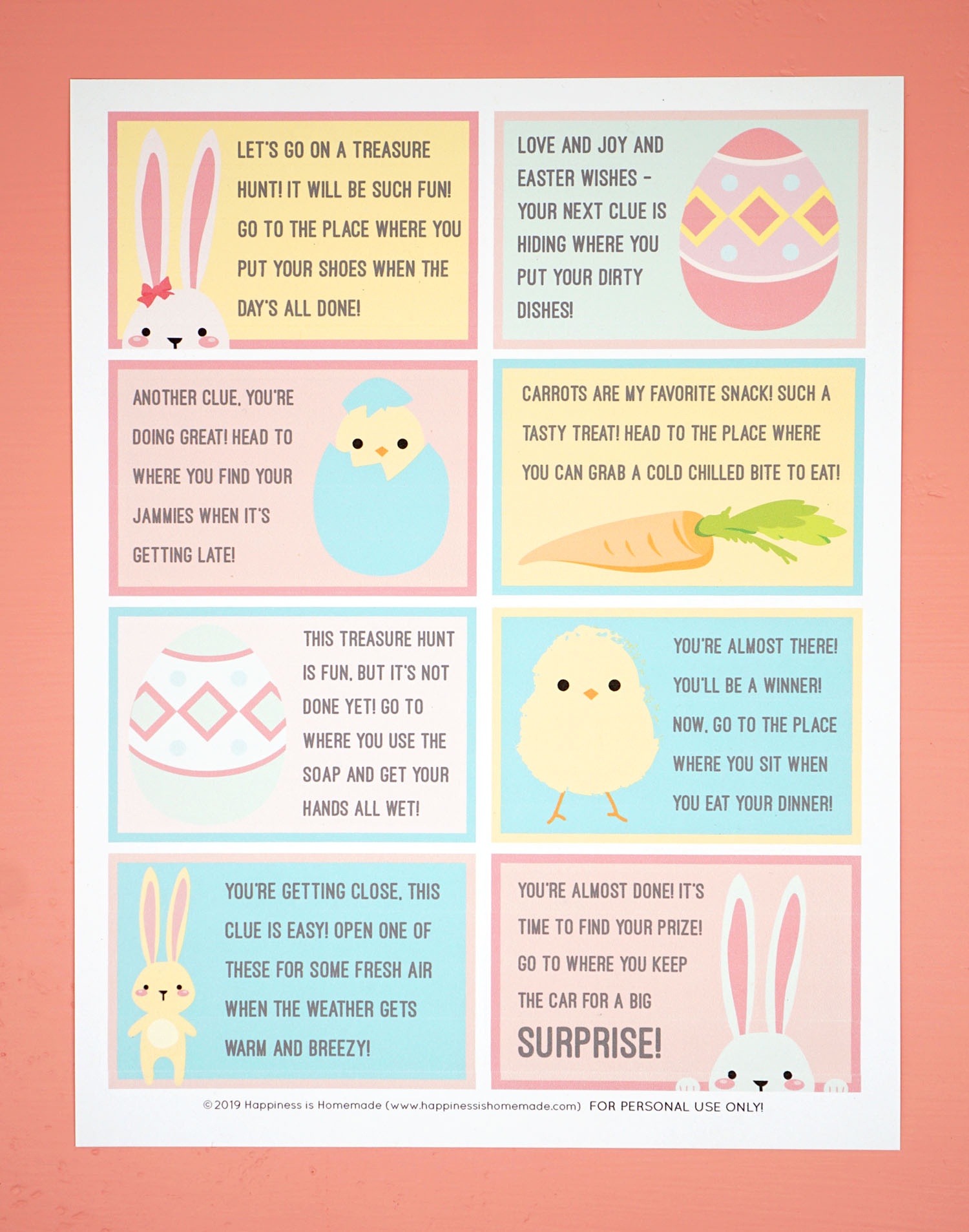 Easter Scavenger Hunt - Free Printable! - Happiness Is Homemade - Free Printable Treasure Hunt Games