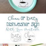 Easy Clean Or Dirty Dishwasher Sign With Free Printable | Diy From   Free Printable Clean Dirty Dishwasher Sign