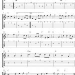 Easy Guitar Tab Sheet Music Score With The Melody The Star Spangled   Free Printable Guitar Tabs For Beginners