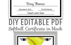 Editable Pdf Sports Team Softball Certificate Diy Award | Etsy – Free Printable Softball Award Certificates