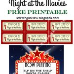 Elf On The Shelf Free Printable   Night At The Movies, Printable   Elf On The Shelf Printable Props Free