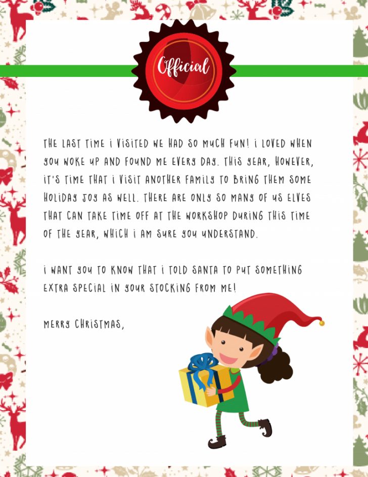 Elf On A Shelf Goodbye Letter Free Printable