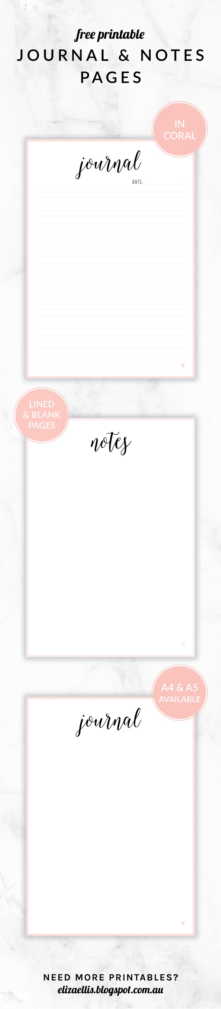 Eliza Ellis Free Printable Irma Journal And Notes Pages. Includes - Free Printable Journal Pages Lined