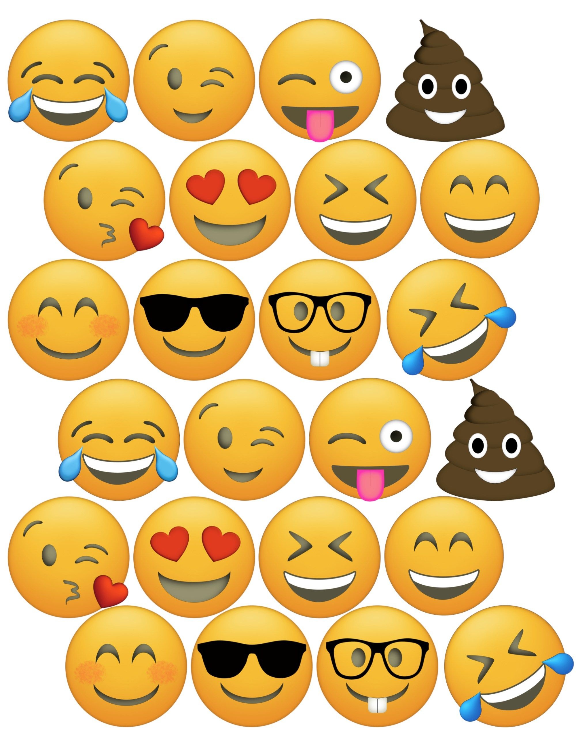 Emoji Cupcake Toppers Free Printable | Birthday Party | Emoji - Free Printable Emoji Faces