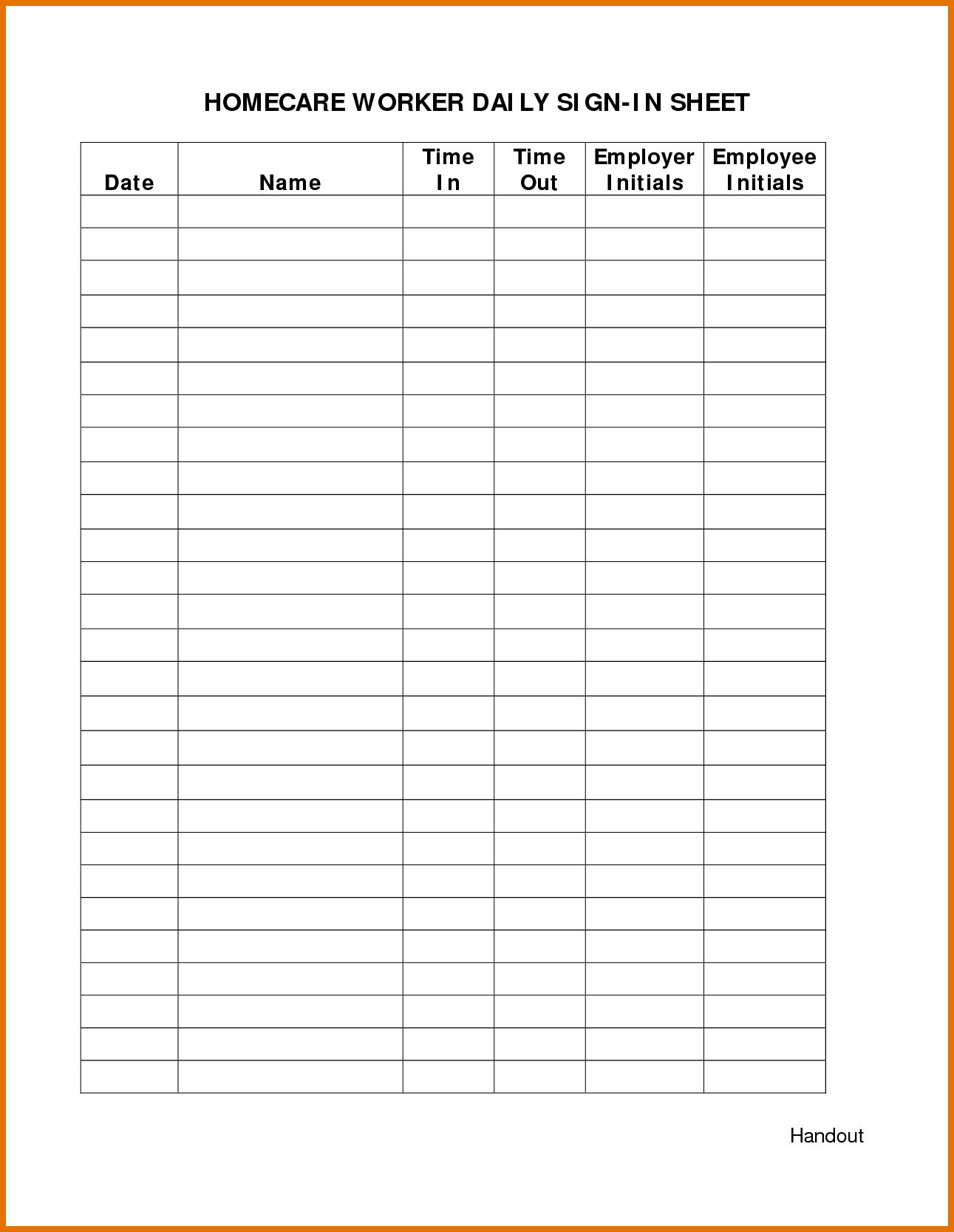 Employee Attendance Sheet Pdf | Employee Attendance Sheet - Free Printable Sign In Sheet