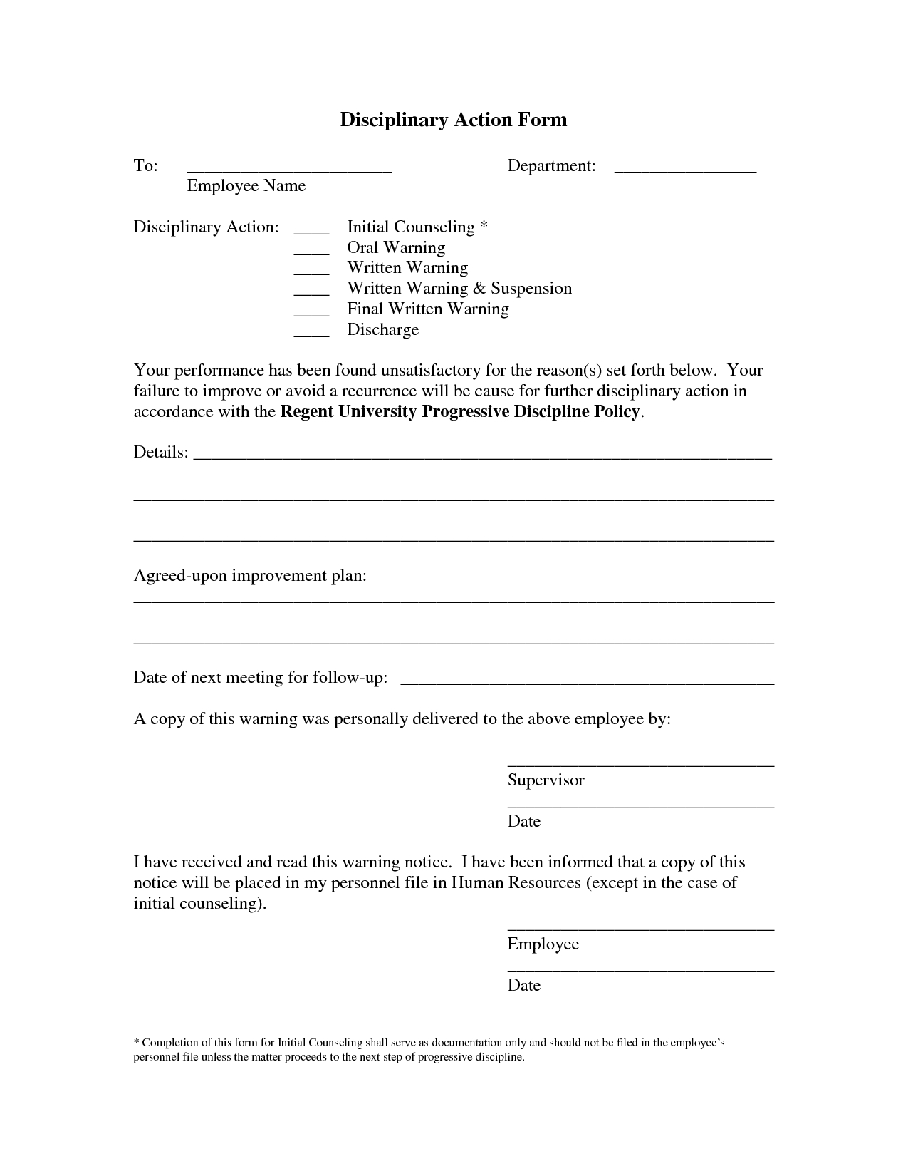 Employee Write Up Template Free - Google Search | Employee Forms - Free Printable Hr Forms