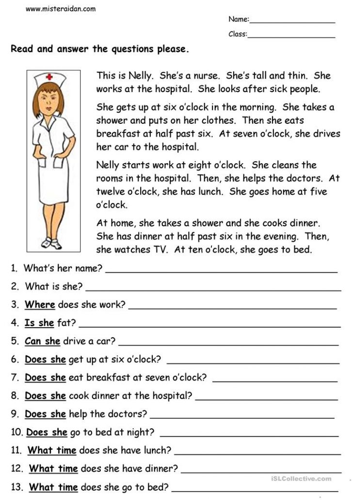 Free Printable Reading Comprehension Worksheets For Adults
