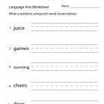 English Language Arts Worksheet   Free Printable Educational   Free Printable Ela Worksheets