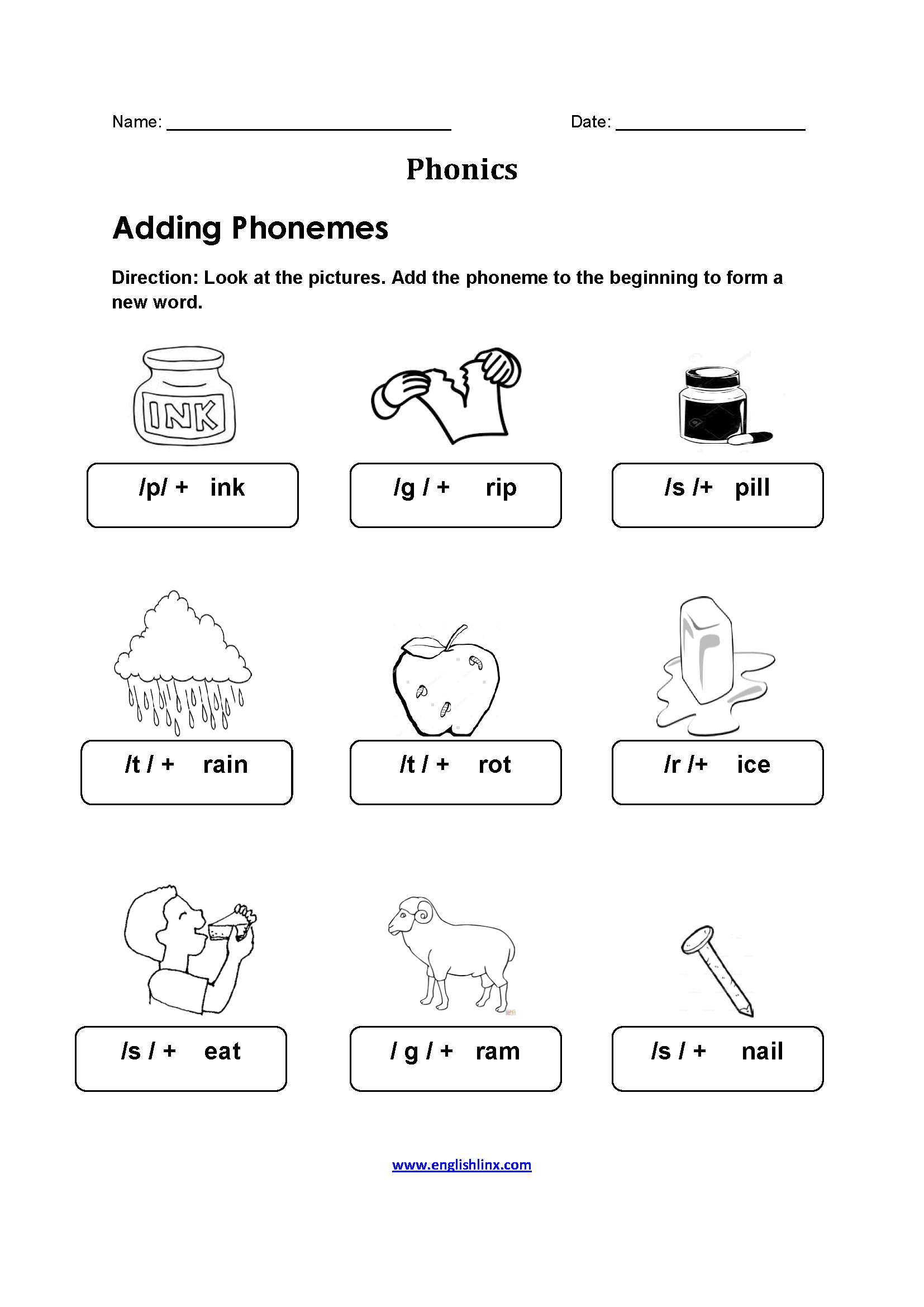 Englishlinx | Phonics Worksheets - Free Printable Phonics Worksheets