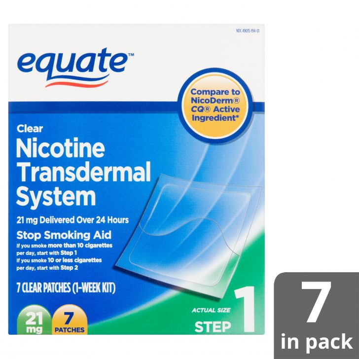 Equate Nicotine Transdermal System Clear Patches 21 Mg Step 1 7 Free Printable Nicotine