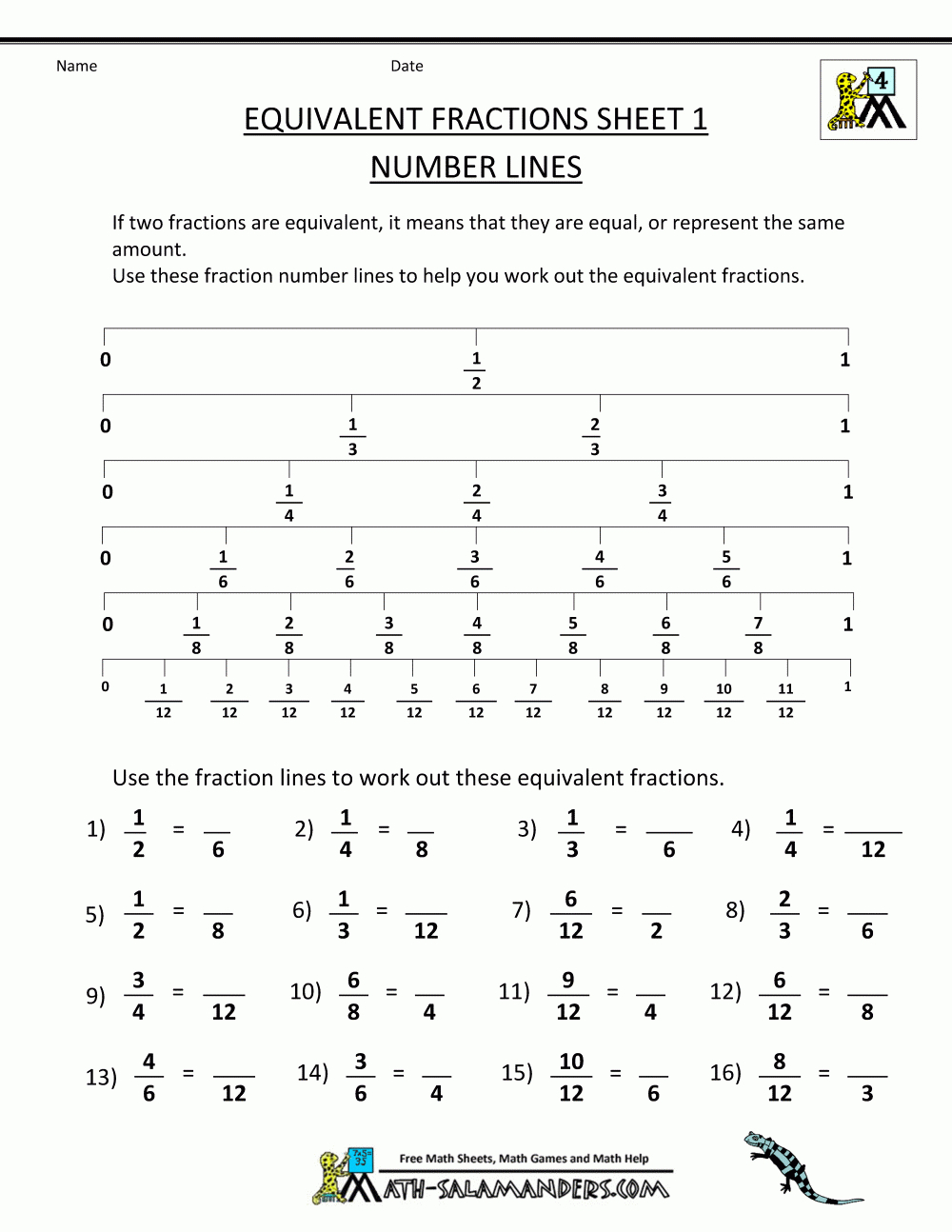 Equivalent Fractions Worksheet - Free Printable Fraction Worksheets Ks2