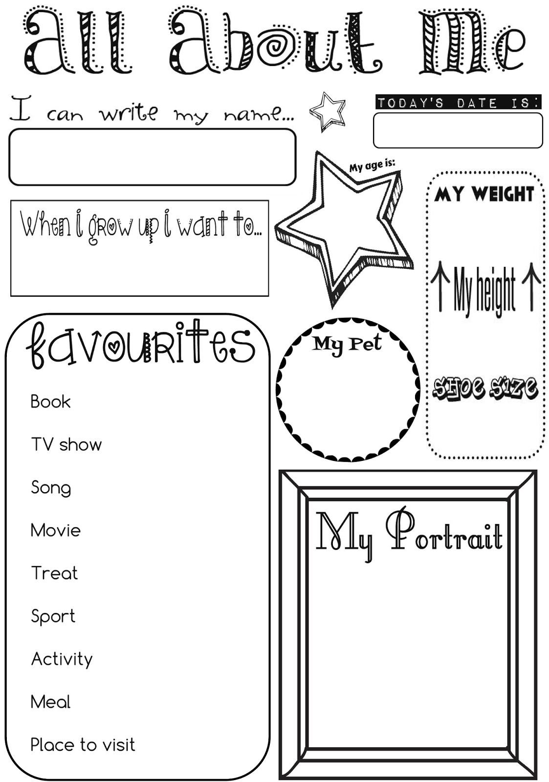 Ernie &amp;amp; Birdlis O&amp;#039;brien: Free Printables | Social Skills | About - Free Printable All About Me Poster