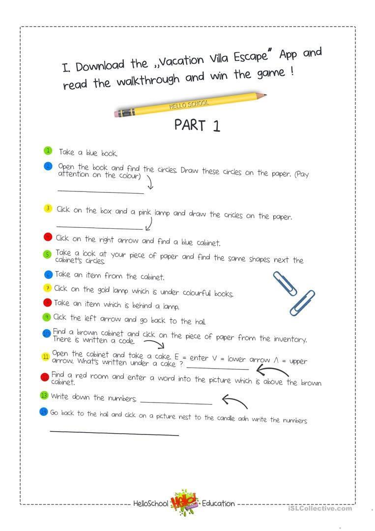 Escape Room Game Worksheet - Free Esl Printable Worksheets Made - Printable Escape Room Free