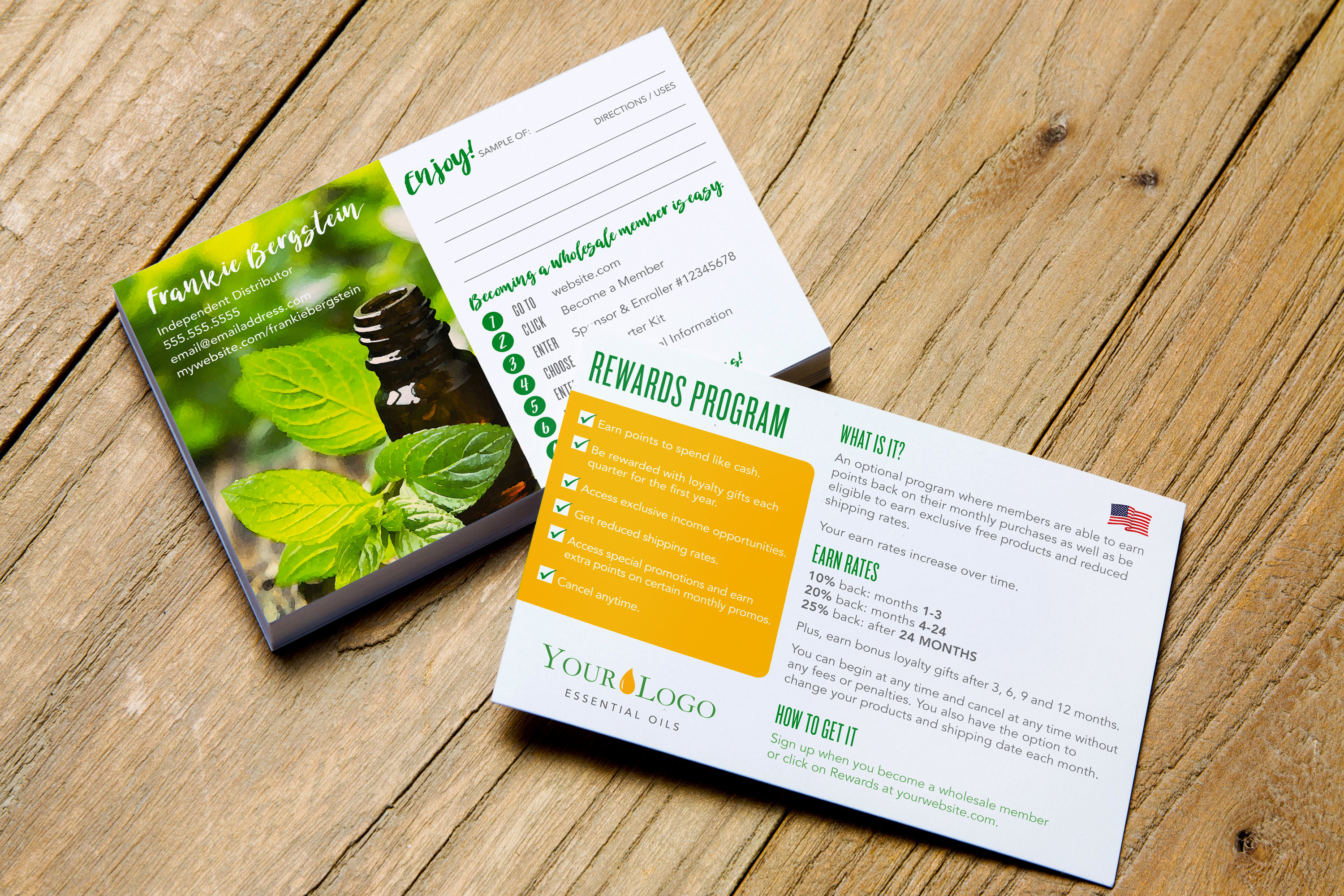 Essential Oil Sample Card W/ Sign-Up Instructions &amp;amp; Reward Info &amp;gt;  Peppermint &amp;gt; Printable &amp;gt; Personalized &amp;gt; Young Living Distributor - Free Printable Doterra Sample Cards