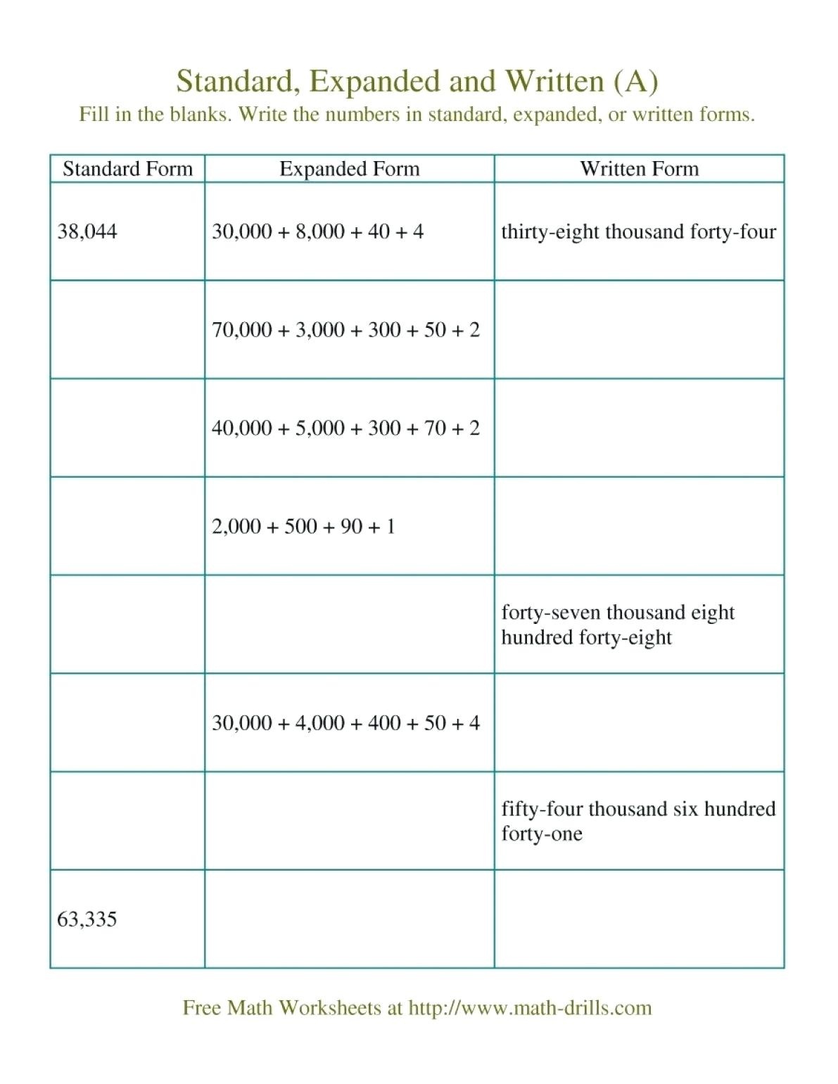Expanded Form With Decimals Math Decimal Expanded Form Worksheet - Free Printable Expanded Notation Worksheets