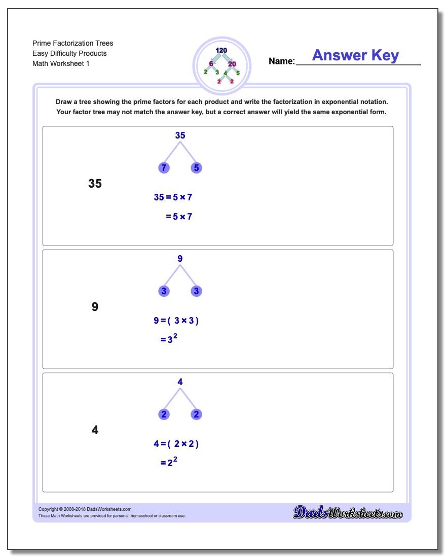 Factorization, Gcd, Lcm - Free Printable Lcm Worksheets