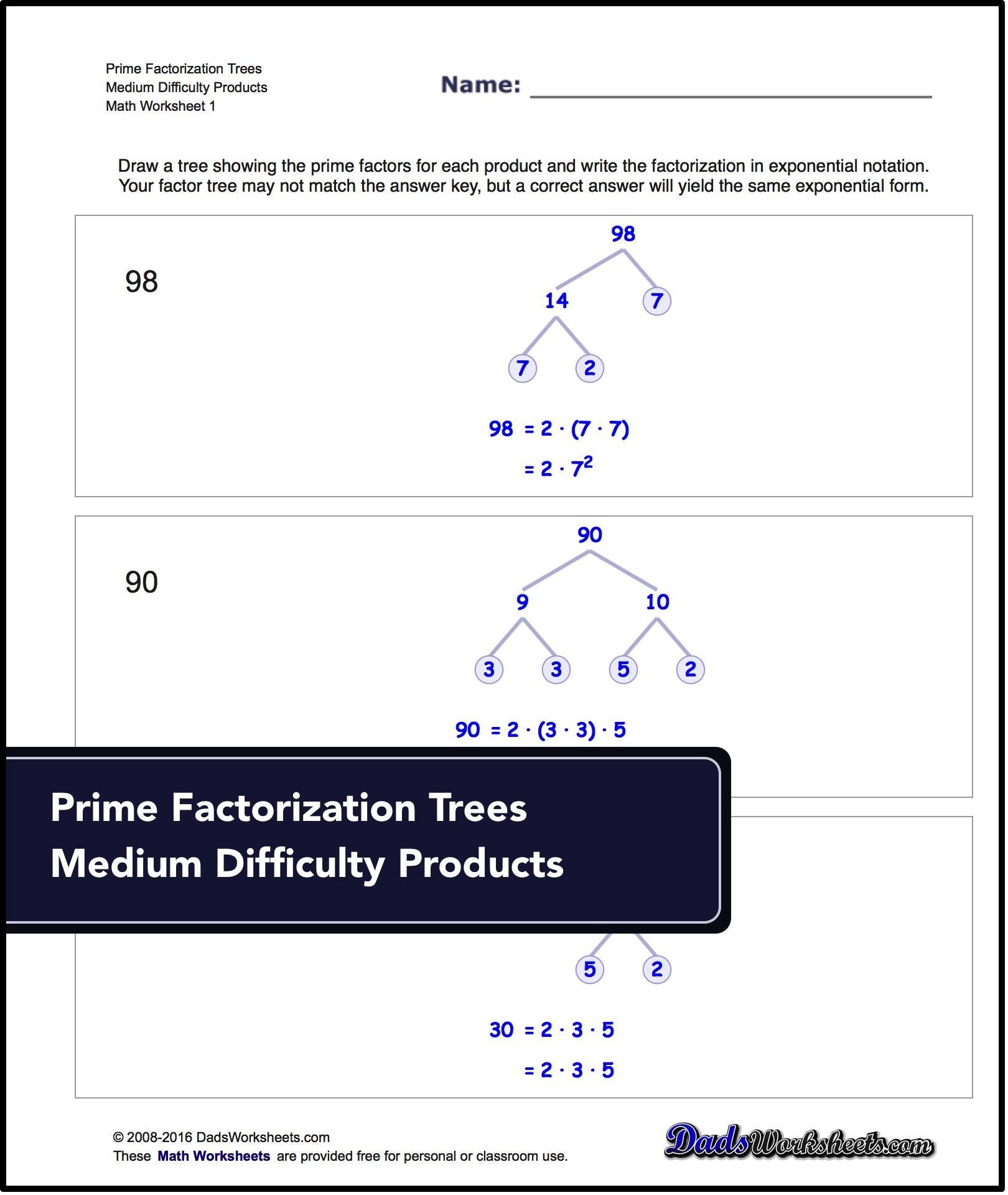 Factorization, Gcd, Lcm: Prime Factorization. These Worksheets - Free Printable Lcm Worksheets