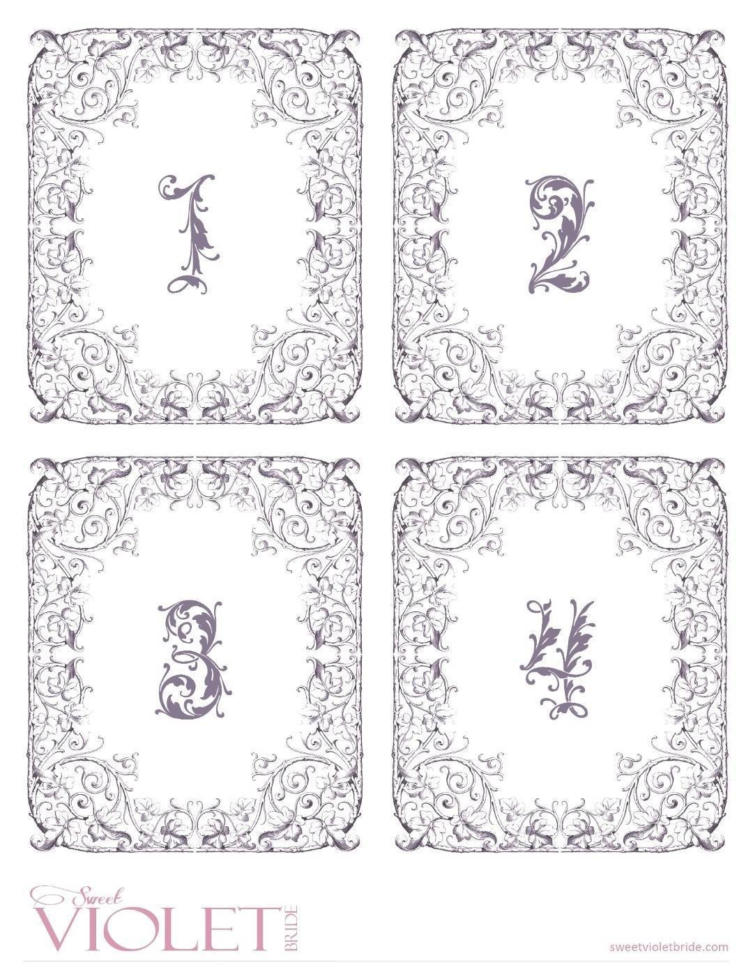 Fairytale Table Numbers: Free Wedding Printable - Bridalpulse - Free Printable Table Numbers 1 20