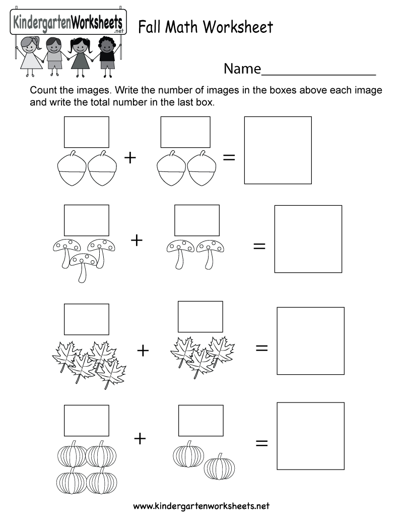 Fall Math Worksheet - Free Kindergarten Seasonal Worksheet For Kids - Free Printable Fall Math Worksheets