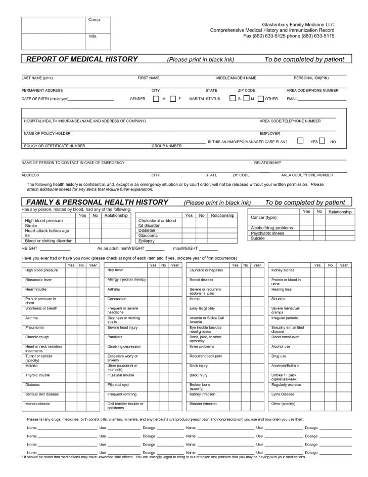 Free Printable Medical Chart Forms