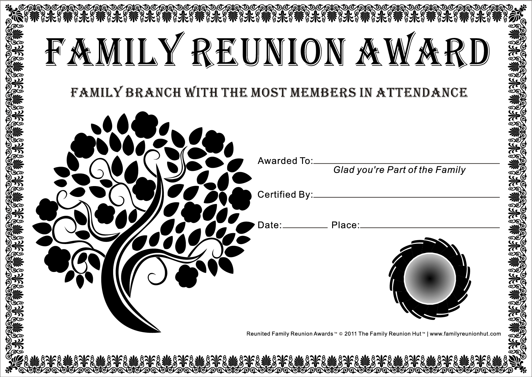 Family Reunion Ideas Family Reunion Certificates Oak Passion 2