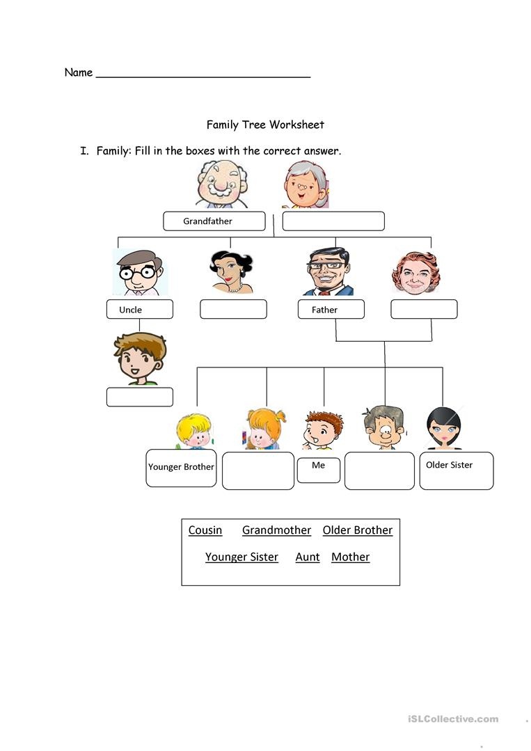 my family tree worksheet