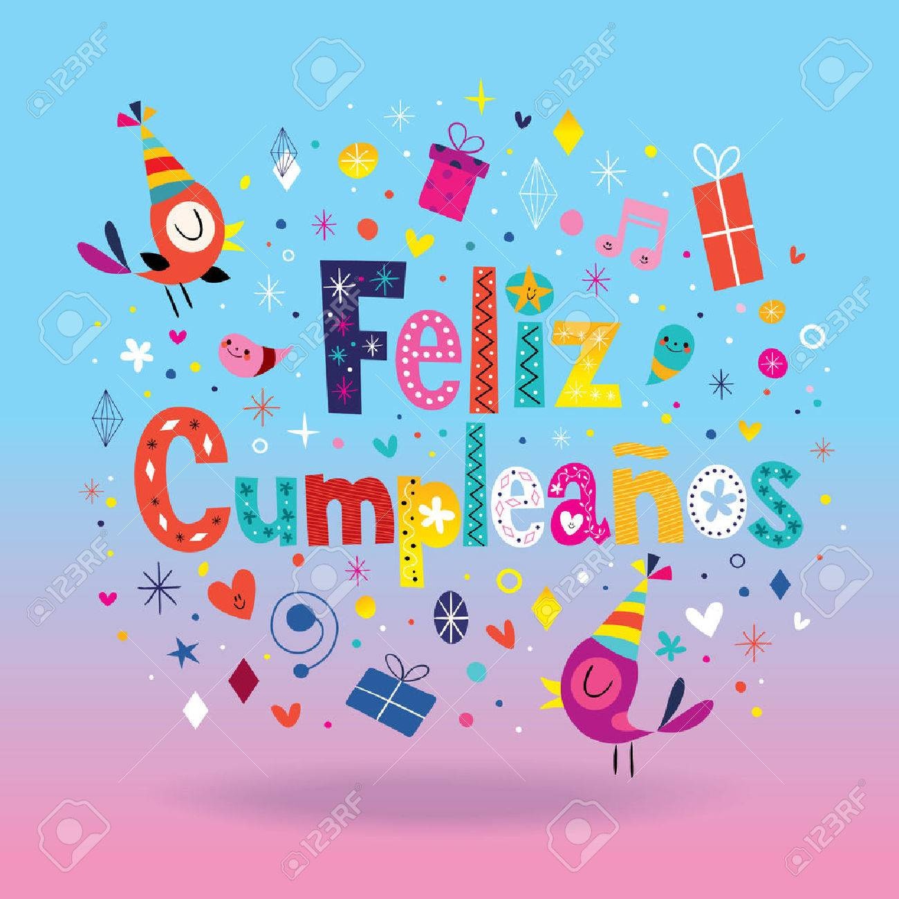 Feliz Cumpleanos - Happy Birthday In Spanish Card Royalty Free - Free Printable Happy Birthday Cards In Spanish