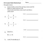 Fifth Grade Math Practice Worksheet Printable | Teaching Ideas   Free Printable Worksheets For 5Th Grade