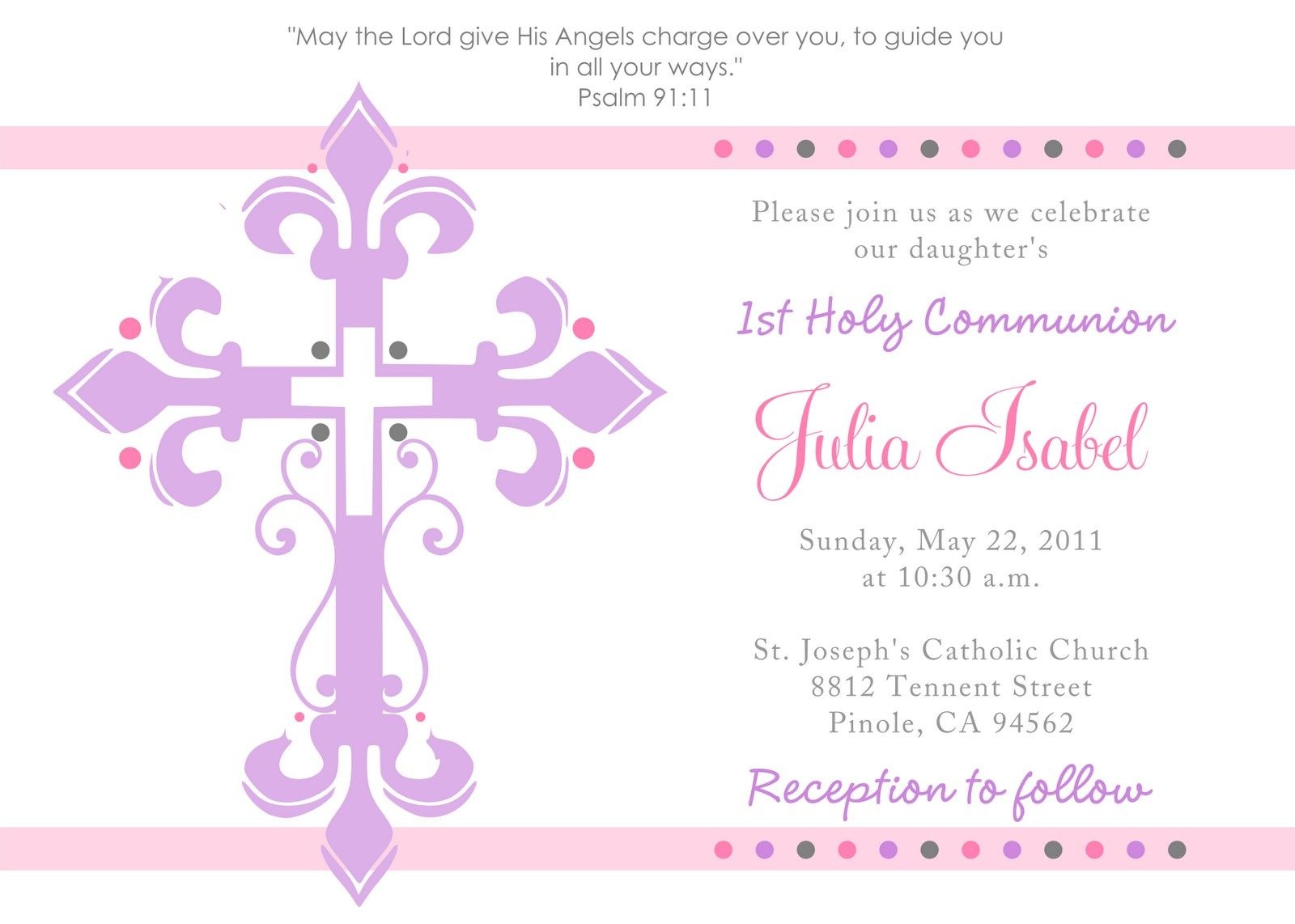 First Communion Invitation Template - Tutlin.psstech.co - First Holy Communion Cards Printable Free