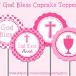 First Communion Party Printables Christening Cupcake Toppers Baptism   Free Printable First Communion Cupcake Toppers