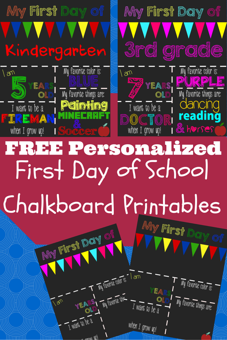 First Day Of School Printable Chalkboard Sign | School | 1St Day Of - First Day Of School Printable Free