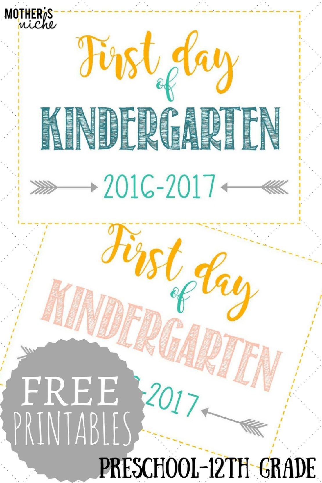 First Day Of School Signs: Free Printables *pre-School- 12Th Grade - First Day Of School Printable Free