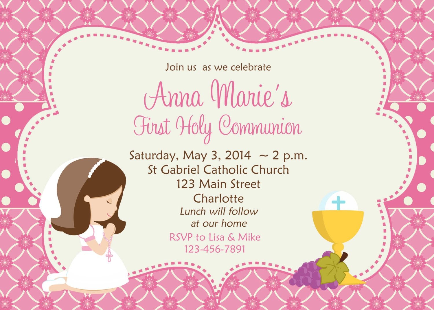 First Holy Communion Invitation Cards Free | Amber&amp;#039;s Communion Ideas - Free Printable 1St Communion Invitations