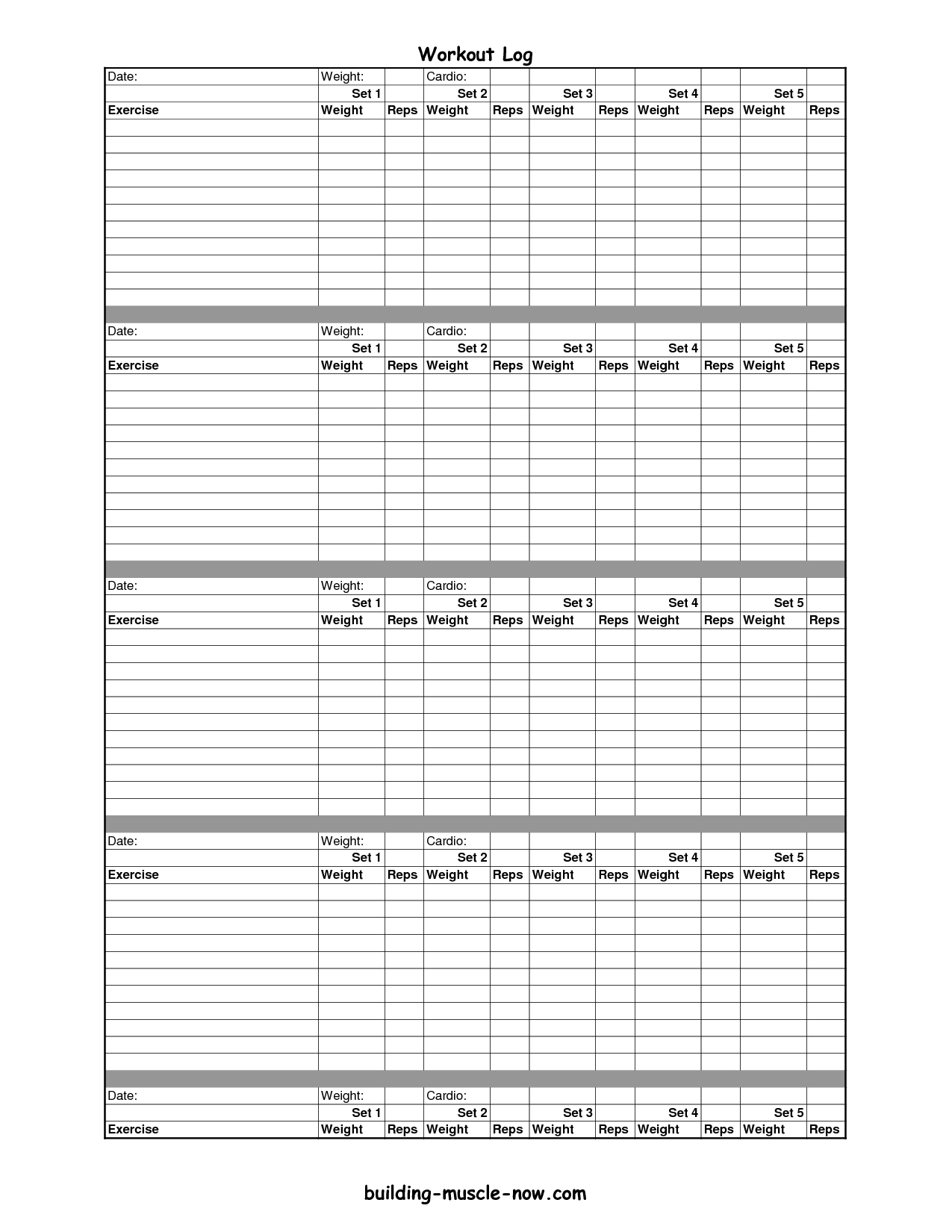 Fitness Journal Printable - Google Search (Fitness Routine Workout - Free Printable Walking Log