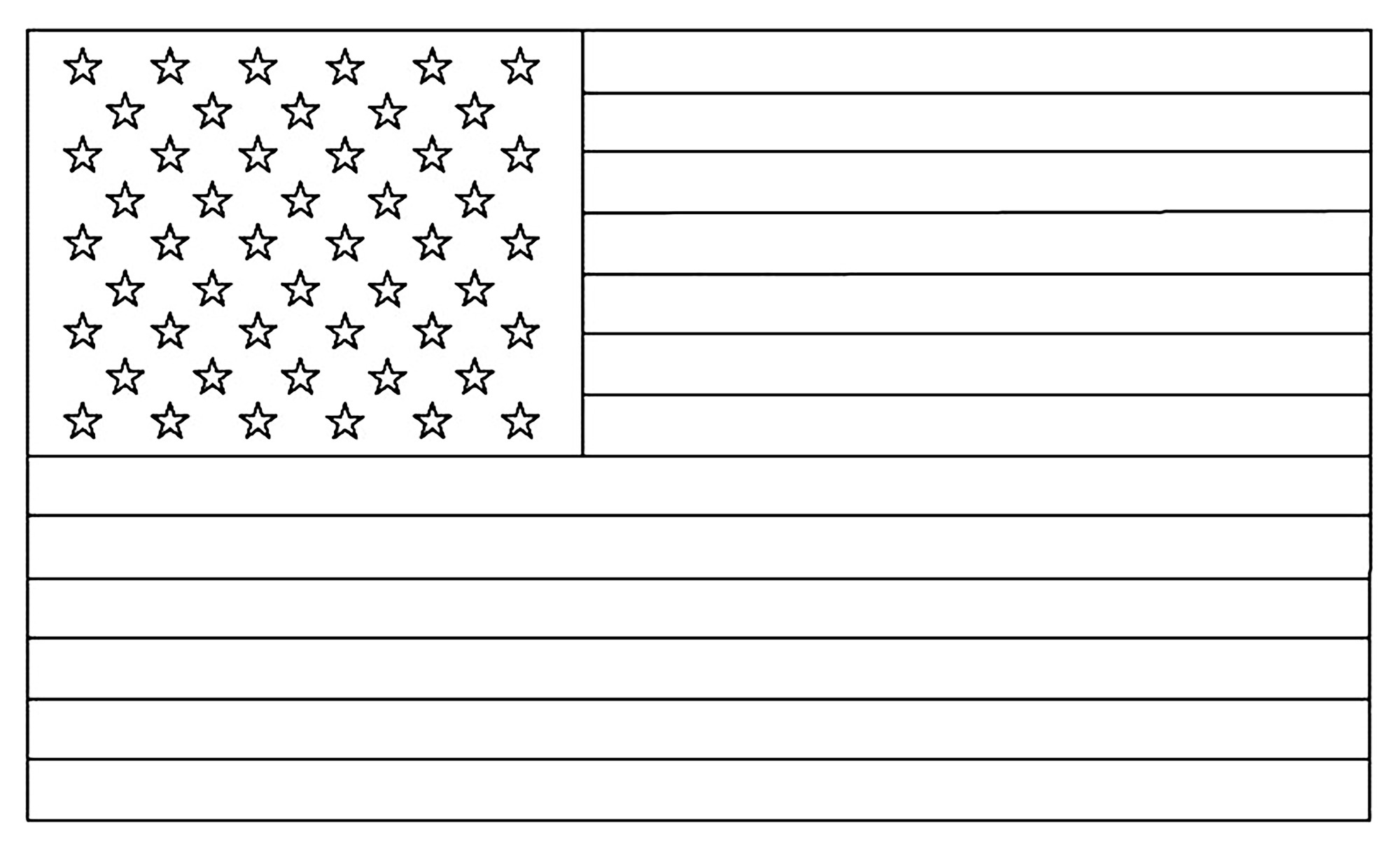 Flag Usa America - Flags Coloring Pages For Kids To Print &amp;amp; Color - Free Printable American Flag Coloring Page