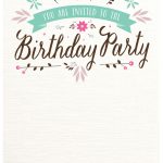 Flat Floral   Free Printable Birthday Invitation Template   Free Printable Birthday Invitations With Pictures