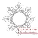 Fleur De Lis Frame: Free Hand Embroidery Pattern – Needlenthread   Free Printable Paper Pricking Patterns