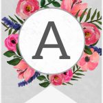 Floral Alphabet Banner Letters Free Printable   Free Printable   Free Printable Whole Alphabet Banner