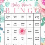 Floral Baby Bingo Cards   Printable Download   Prefilled   Spring   Free Printable Baby Registry Cards