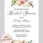 Floral Printable Invitation | Free Printable Invitations | Free   Free Printable Bridal Shower Invitations