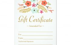 Flower Bouquet Gift Certificate | Zazzle | Baby | Gift – Free Printable Gift Certificate Templates For Massage