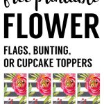 Flower Cupcake Topper Flags Free Printable | Relief Society   Free Printable Cupcake Toppers Bridal Shower