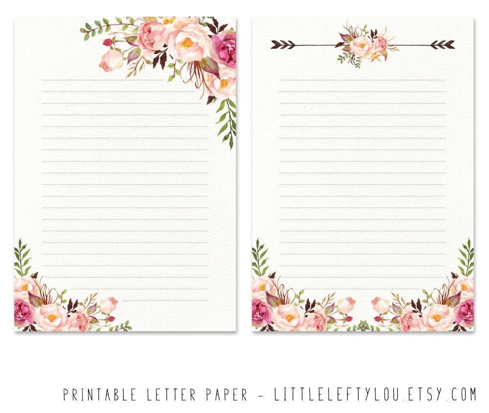 Flower Writing Paper Printables - Free Printable Stationery Writing Paper