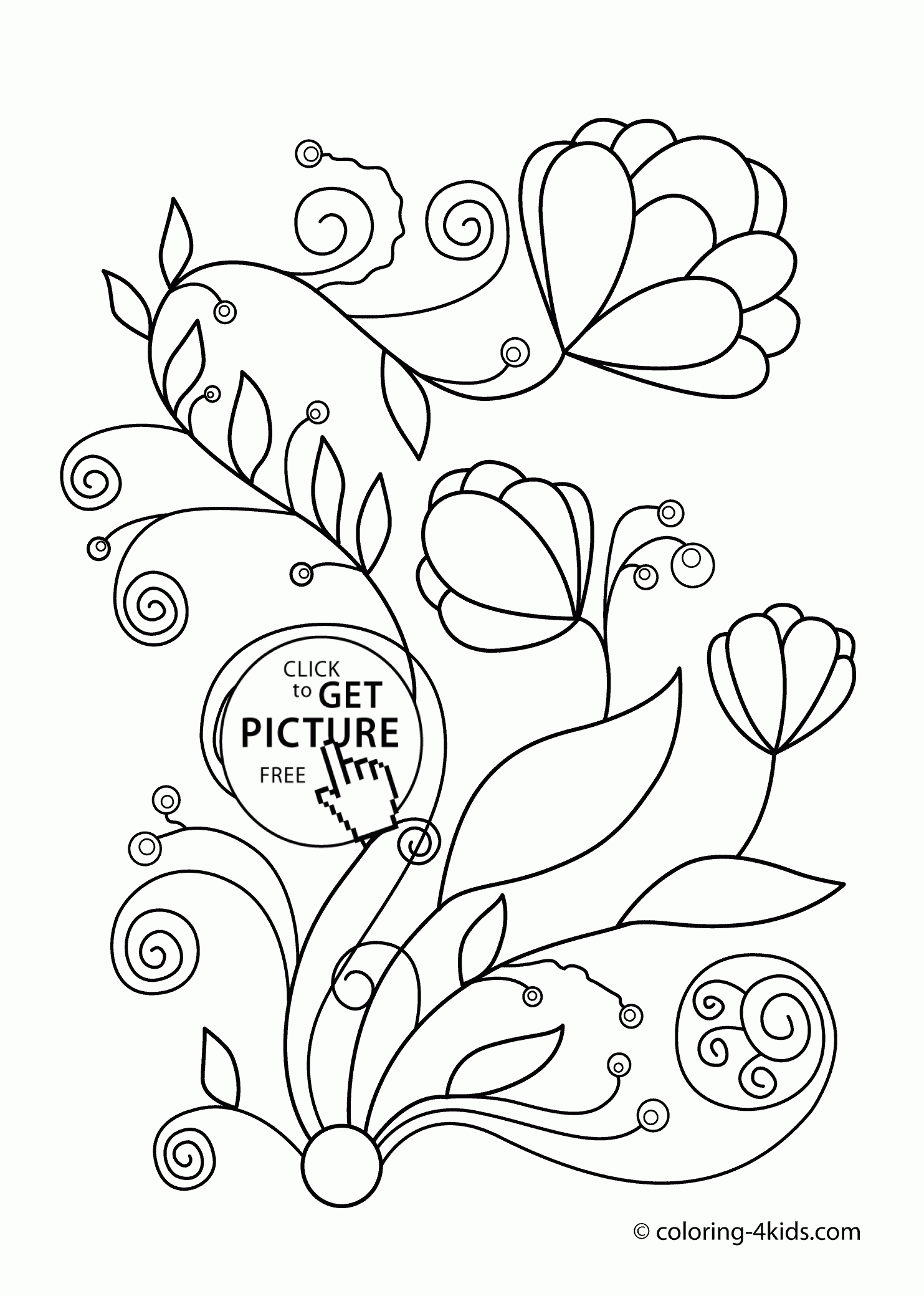 Flowers Coloring Pages, Free Printable Colored Books With Flowers - Free Printable Flower Coloring Pages