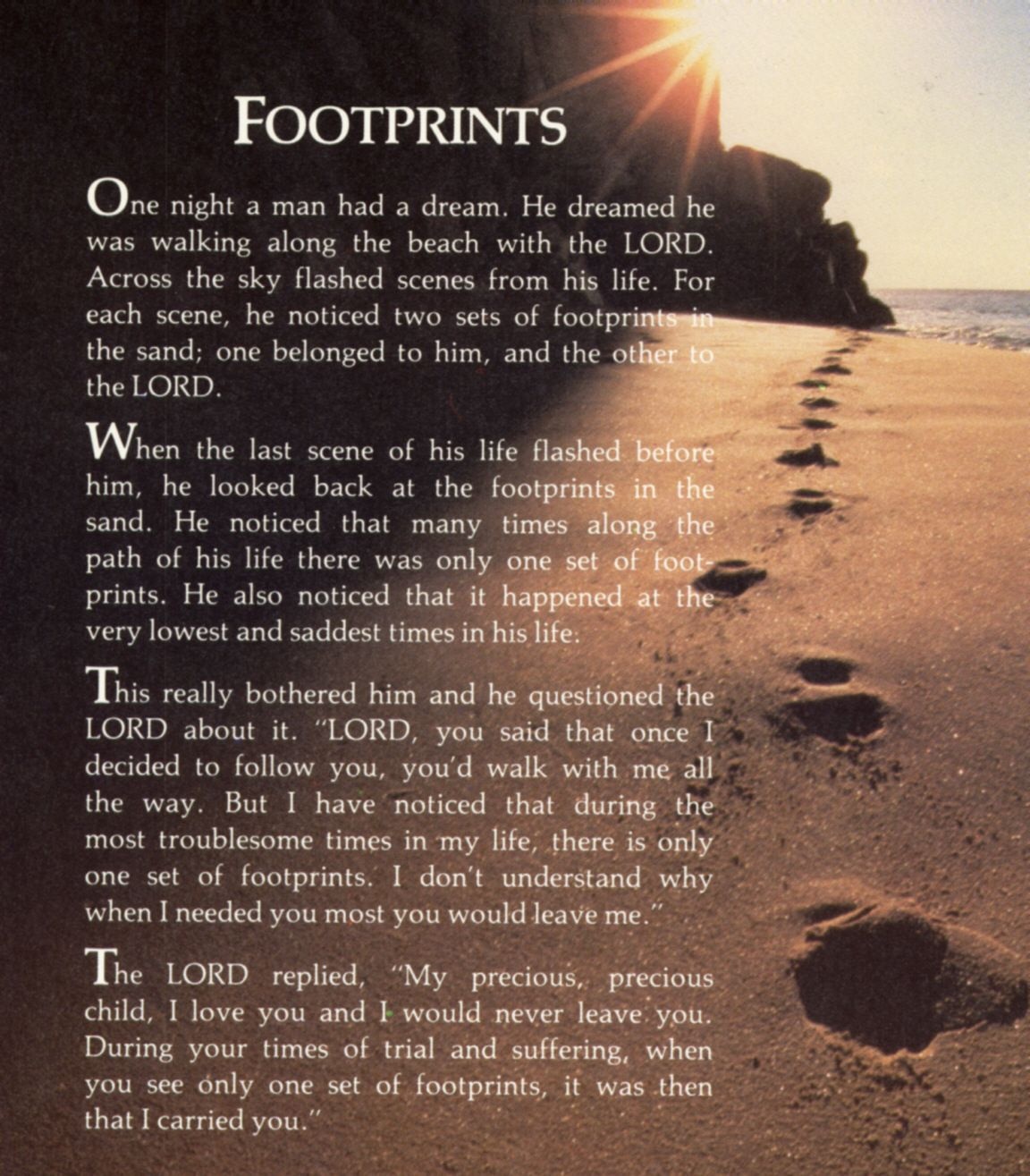 Footprints In The Sand Printable Free