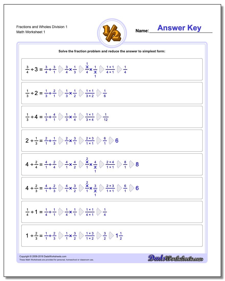 Fraction Division - Free Printable Fraction Worksheets Ks2