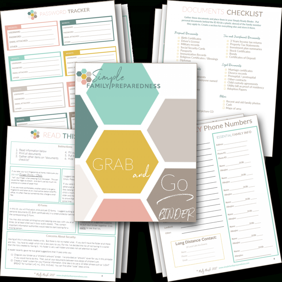 Free 18 Page Printable Grab And Go Binder Simple Family Preparedness