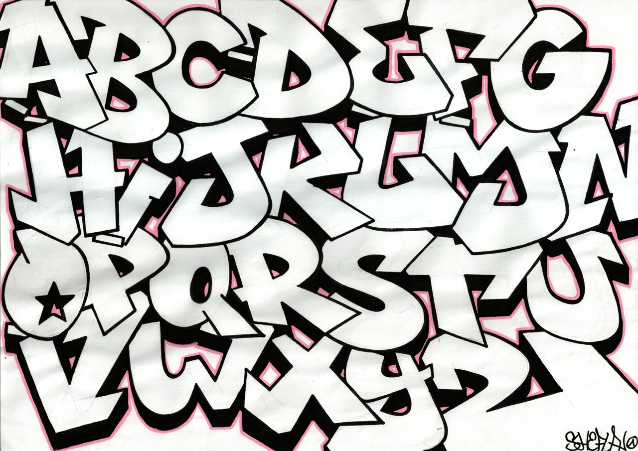 Free Alfabet Graffiti, Download Free Clip Art, Free Clip Art On - Free Printable Graffiti Letters Az