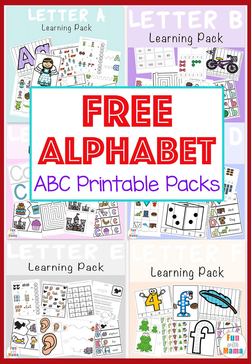 Free Alphabet Abc Printable Packs - Fun With Mama - Free Printable Learning Pages